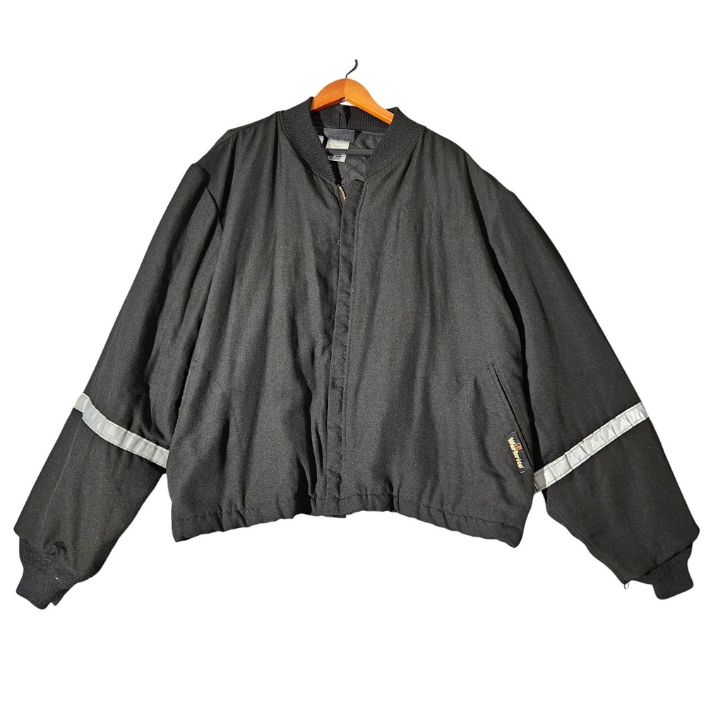 Workrite Bomber Jacket Mens XXL Black FR Arc Rated Reflective 530NX45BK